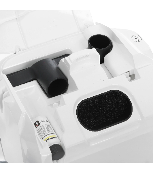 Пылесос Karcher DS 6 Plus белый/черный, 350/650 Вт, уборка влажная/сухая, пылесборник контейнер 2 л