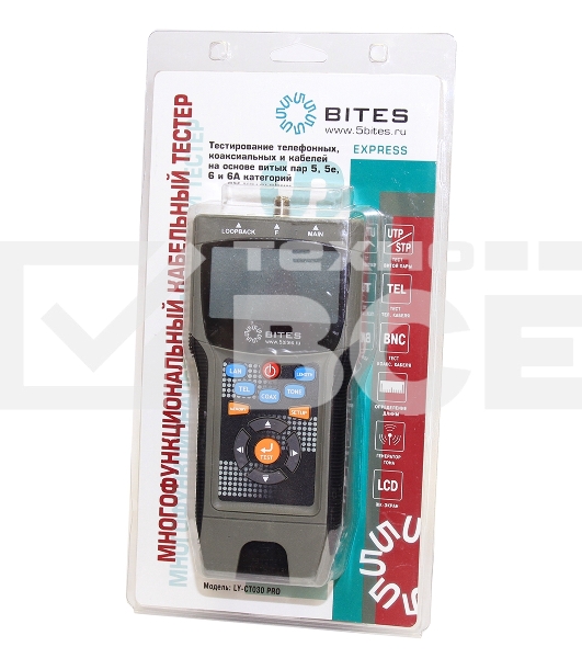 Тестер кабеля 5bites EXPRESS LY-CT030 PRO UTP / STP / BNC / TEL / TDR / LCD
