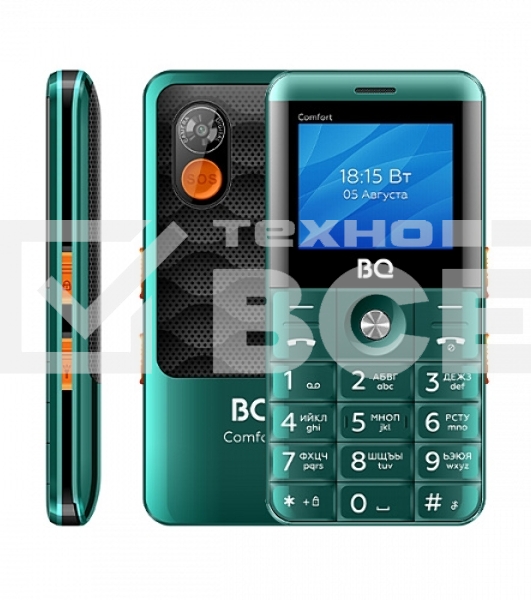 Мобильный телефон BQ 2006 Comfort зеленый/черный