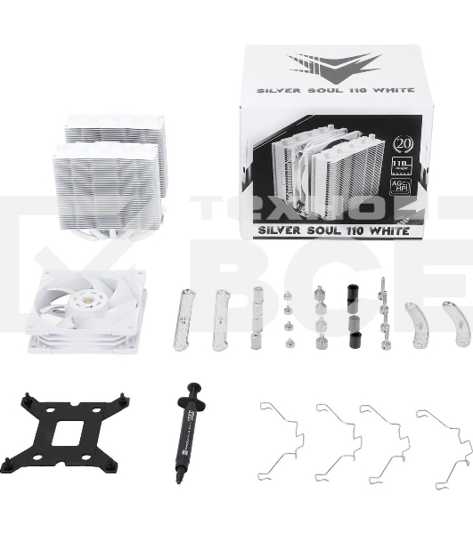 Устройство охлаждения(кулер) Thermalright Silver Soul 110 White Soc-AM5/AM4/1151/1200/2066/2011/1700 белый 4-pin 23dB Al+Cu 400gr Ret (SILVER-SOUL-110-WH)