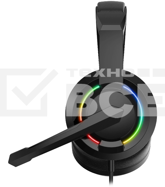 Наушники с микрофоном Оклик HS-L315G черный 1.8м накладные USB оголовье (2007552)