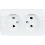 Розетка 2-м ОП Viola 16А IP20 без заземл. бел. LEZARD 751-0200-128, фото 1