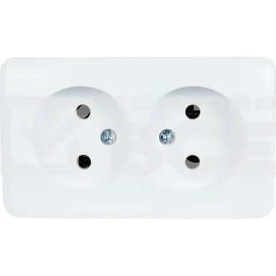 Розетка 2-м ОП Viola 16А IP20 без заземл. бел. LEZARD 751-0200-128