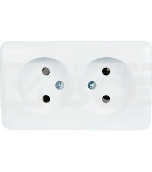 Розетка 2-м ОП Viola 16А IP20 без заземл. бел. LEZARD 751-0200-128