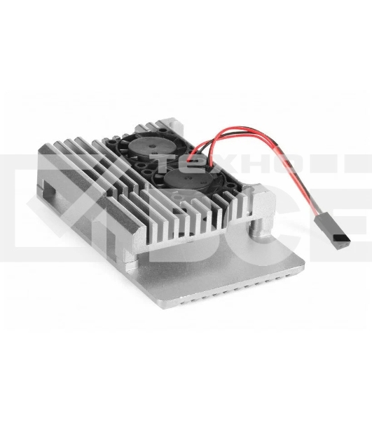 Корпус Qumo Aluminum case with double black fans, Raspberry Pi 4, silver(RS009)