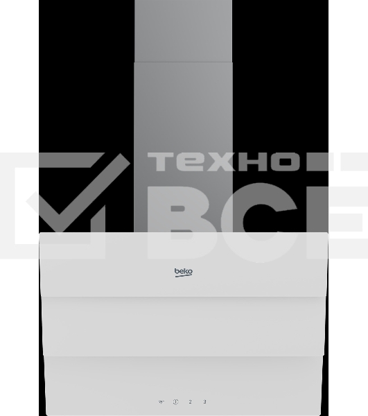 Вытяжка наклонная Beko BHCA69642WH серый, 60 см, 600 куб. м/ч, 69 дБ