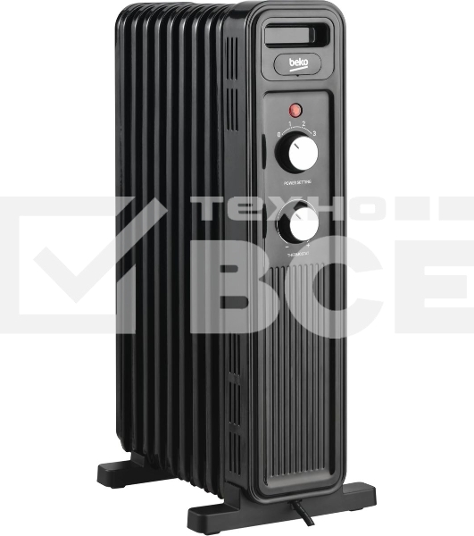Радиатор масляный Beko Winter Range RHO 6320 B черный, 2000 Вт, 20 м2, термостат