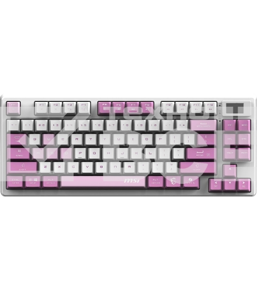 Клавиатура проводная+беспроводная MSI Forge GK600, USB, белый фиолетовый