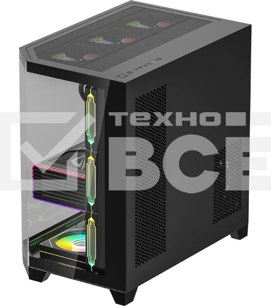Компьютерный корпус AeroCool/Formula Crystal Z6 Floe черный без БП ATX 4x120mm 2xUSB3.0 1xUSB3.1 audio bott PSU