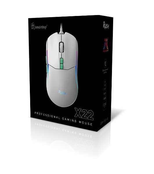 Мышь проводная игровая SMARTBUY (SBM-752G-W) RUSH X22 белая