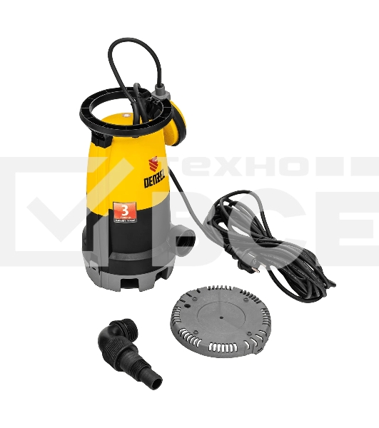 Дренажный насос Denzel DP-450S для чистой и грязной воды, 450 Вт, напор 6 м, 12000 л/ч