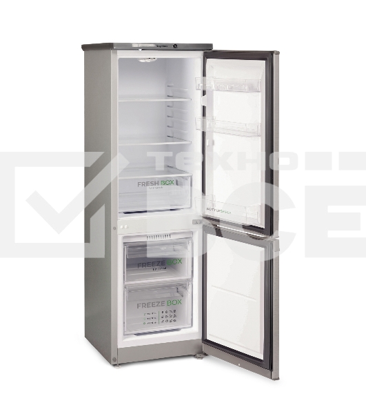 Холодильник Бирюса C418 серебристый металлопласт двухкамерный 125/55л морозилка снизу