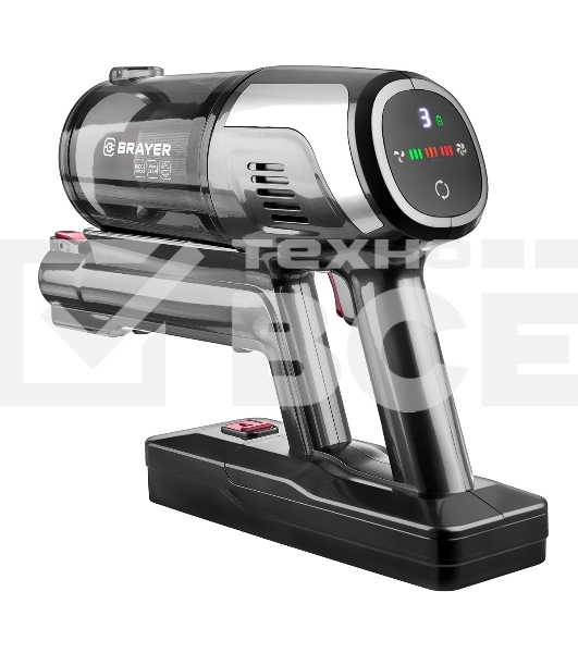 Пылесос вертикальный BRAYER BR4265 серый, питание от аккумулятора, 320 Вт, уборка сухая, пылесборник 0.5 л