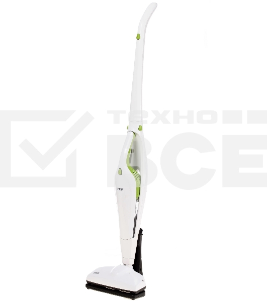 Пылесос вертикальный Mystery MVC-1118 белый/зеленый, питание от аккумулятора, 300 Вт, уборка сухая, пылесборник 0.5 л, работа от АКБ max 30 мин