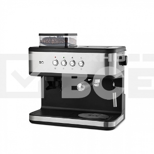 Кофейная станция BQ CM1003 сталь/черный, исп. кофе - зерновой/молотый, 1.5 л, 1150 Вт. 15 Бар.