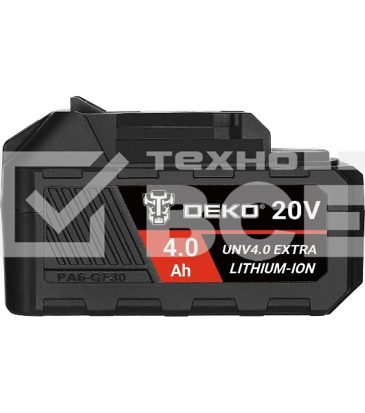 Батарея аккумуляторная Deko UNV4.0 EXTRA 20В, 4.0Ач, Li-Ion 063-4496