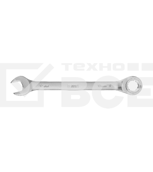 Ключ комбинированный трещоточный Denzel 14707 13 мм, CrV, матовый хром