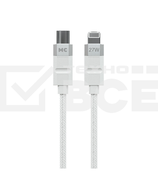 Дата-кабель MORE CHOICE (4620202555045) K87ia USB 3.0A PD 27W для Lightning ng 8-pin Type-C - 1м, белый