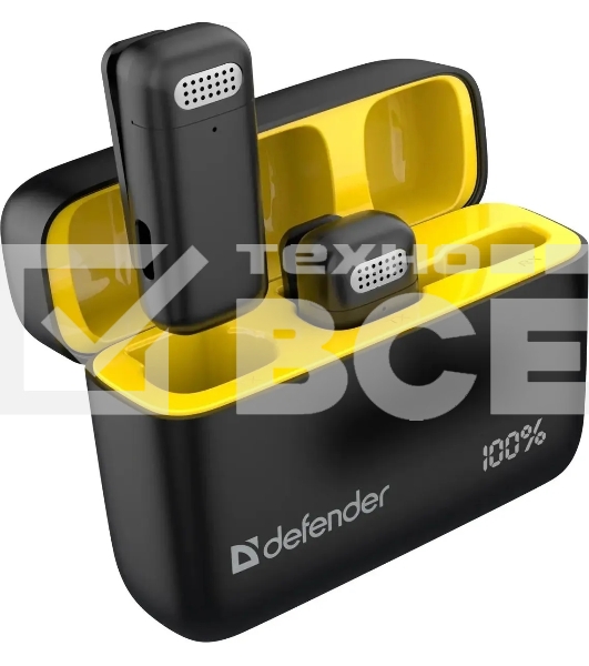 Петличный микрофон DEFENDER (64139) Talky-139 wrls, черный, кейс, 2шт