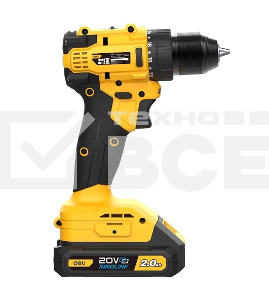 Дрель-шуруповерт аккумуляторная Deli DC120 (2 АКБ*2Ач+ЗУ, 20В, 45Нм, сумка)