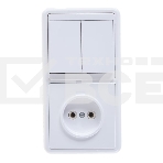 Блок Кунцево Бэлла БКВР-038 (2-кл. выкл. + розетка) 5827, фото 1