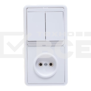 Блок Кунцево Бэлла БКВР-038 (2-кл. выкл. + розетка) 5827
