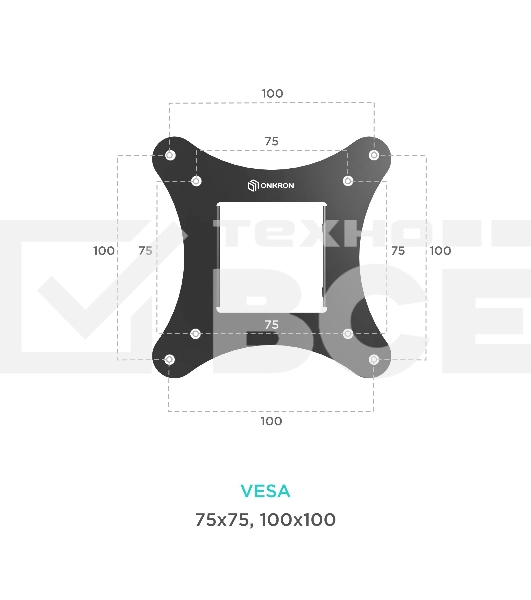 Кронштейн для телевизора ONKRON SN31 10'-32' наклонный, черный