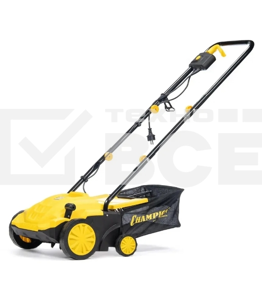 Скарификатор электрический Champion ESC1532 Мощность двигателя 1500 Вт, Напряжение сети 230,50 В, Гц, Вес c травосборником 9,3 кг, Ширина обработки 320 мм, Высота аэрации -4/0/+4/+12 мм, Высота скарификации -12/-8/-4/+4 мм, Тип/объем травосборника ткань/35 л, Регулировка высоты кошения/количество положений 4, Уровень мощности звука 96 дБ, Уровень звукового давления скарификатор/аэра 80/81 дБ, Уровень вибрации на рукоятке 3,245/3,335 (K=1,5 м/с) м/с2.