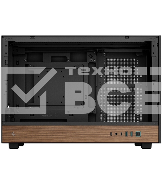 Корпус DeepCool CH260 Wood, Micro-Tower, чёрный