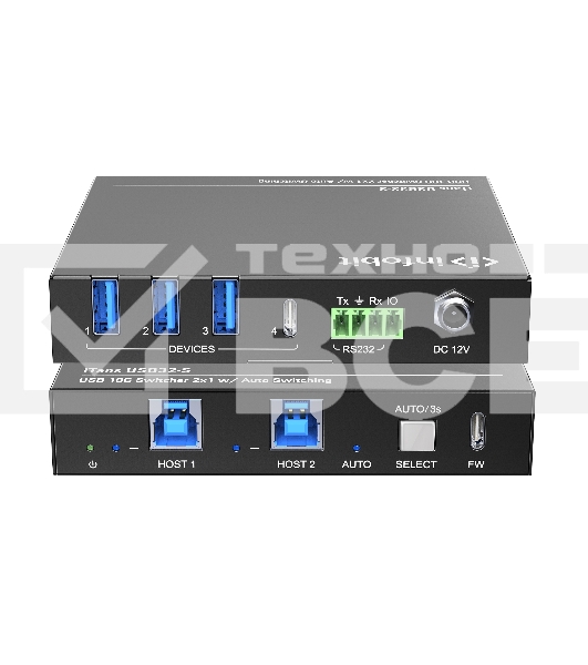 Коммутатор Infobit iTrans USB32-S USB 3.2 10 Гбит/с с автопереключением