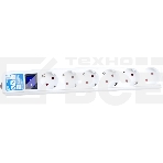 Сетевой фильтр PowerCube, PC PRO, 5м, 6р, бел. 16А, SPL6-16-P-5M, фото 1