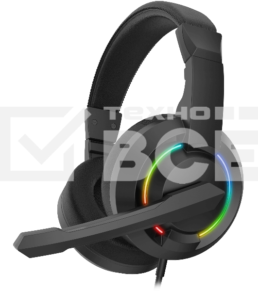 Наушники с микрофоном Оклик HS-L315G черный 1.8м накладные USB оголовье (2007552)