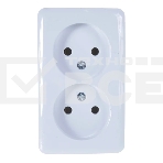 Розетка 2-м ОП Viola 16А IP20 без заземл. бел. LEZARD 751-0200-128, фото2