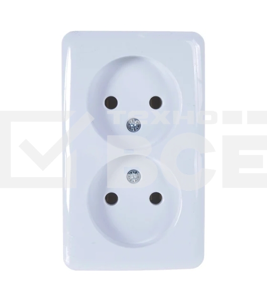 Розетка 2-м ОП Viola 16А IP20 без заземл. бел. LEZARD 751-0200-128