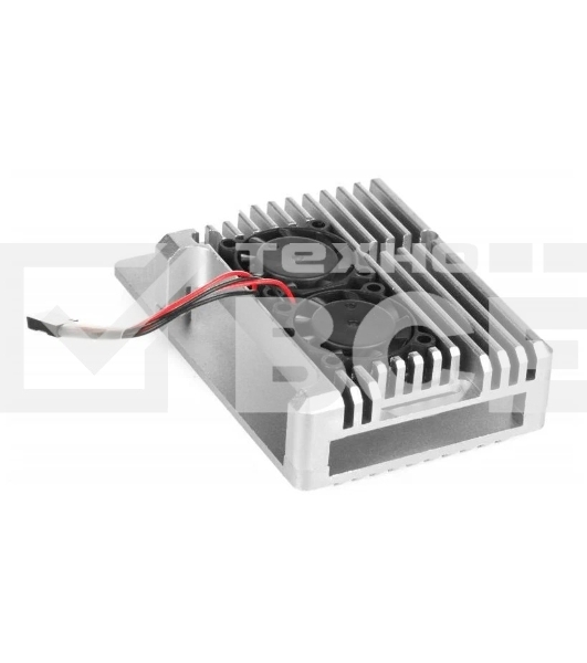 Корпус Qumo Aluminum case with double black fans, Raspberry Pi 4, silver(RS009)