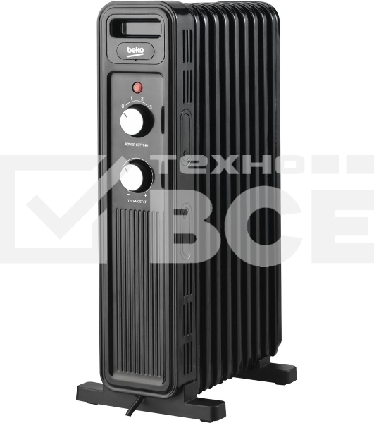 Радиатор масляный Beko Winter Range RHO 6320 B черный, 2000 Вт, 20 м2, термостат