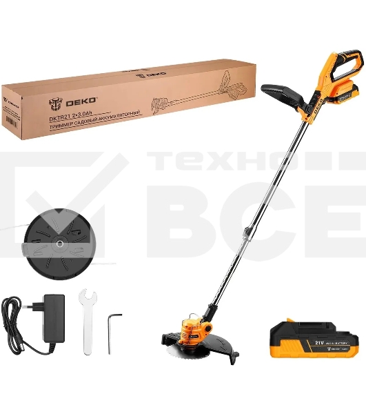 Триммер электрический Deko DKTR21 Max аккум. реж.эл.:нож