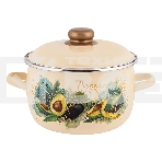 Кастрюля Appetite 1MC181P Avocado крышка сталь, сферическая эмалированная 3 л, фото 1