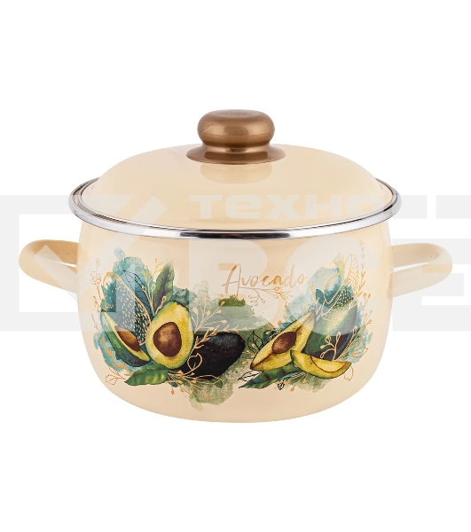 Кастрюля Appetite 1MC181P Avocado крышка сталь, сферическая эмалированная 3 л