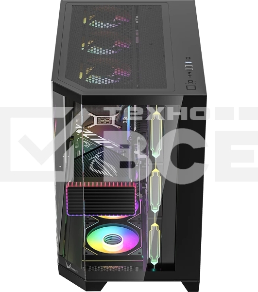 Компьютерный корпус AeroCool/Formula Crystal Z6 Floe черный без БП ATX 4x120mm 2xUSB3.0 1xUSB3.1 audio bott PSU