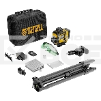 Лазерный уровень мультипризменный Denzel DLV 360-4T, 30 м, зеленый луч, Li-Ion 2,4 Aч, штатив, фото4