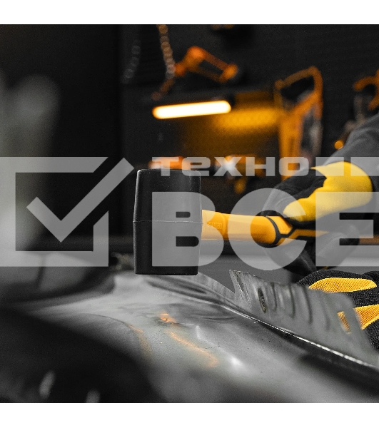 Киянка резиновая Denzel 225 г, черная, фибергласовая рукоятка c TPR покрытием