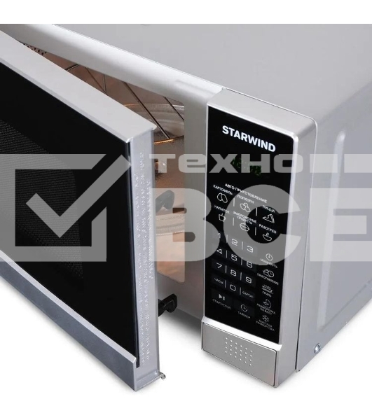 Микроволновая печь Starwind SMW2820 серебристый/черный, 20 л, 700 Вт, переключатели - сенсор