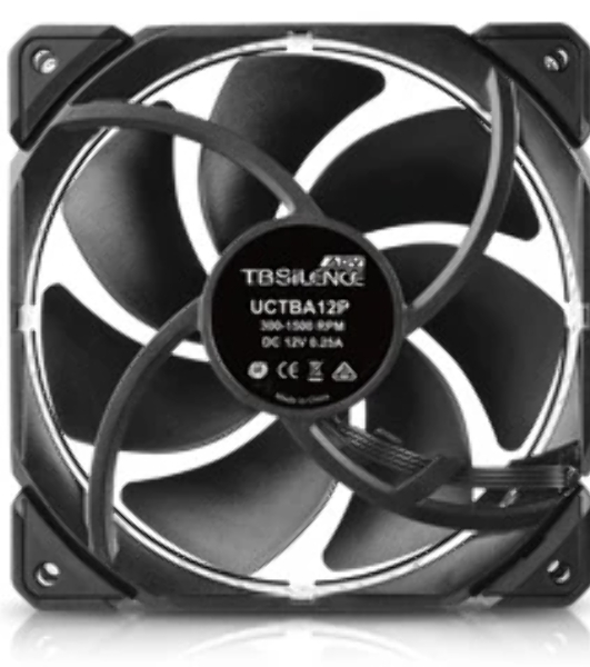 Вентилятор корпусной Enermax T.B. Silence ADV, 120 мм, 300-1500 об/мин, 7-15.8 дБ, 4 pin PWM, без подсветки
