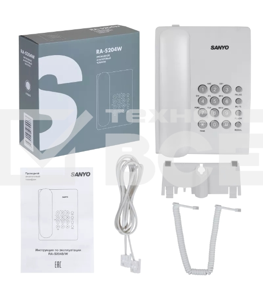 Телефон проводной SANYO RA-S204W белый