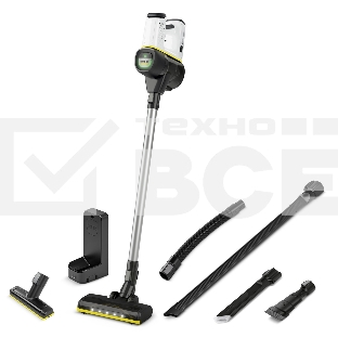 Пылесос вертикальный/ручной Karcher VC 6 Cordless ourFamily Car черный/белый, питание от аккумулятора, 250 Вт, уборка сухая, пылесборник 0.8 л, работа от АКБ max 50 мин