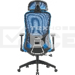 Кресло компьютерное Cactus CS-MC515-BL темно-синий, сиденье темно-синий, сетка/ткань, с подголов. крестов. пластик, пластик черный, фото8