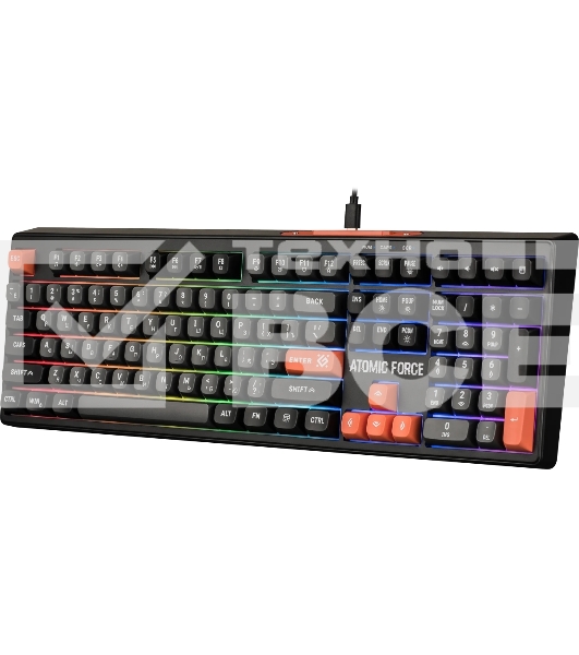 Игровая клавиатура проводная Defender Atomic Force GK-005 RU,чер/сер,108кн+FN,радуж,1.5м