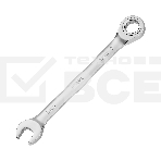 Ключ комбинированный трещоточный Denzel 14707 13 мм, CrV, матовый хром, фото 1