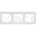 Рамка Iek EMK30-K01-DM РГ-3-КБ 3местн. горизонт. КВАРТА (белый), фото 1